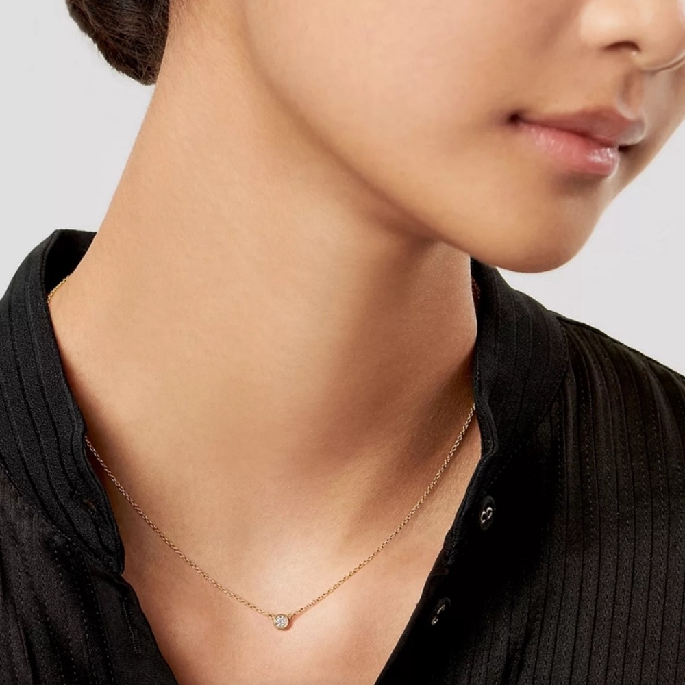 Tiffany & Co. Diamonds by the Yard Single Diamond Pendant .05ct 18K Gold - Picture 2 of 11